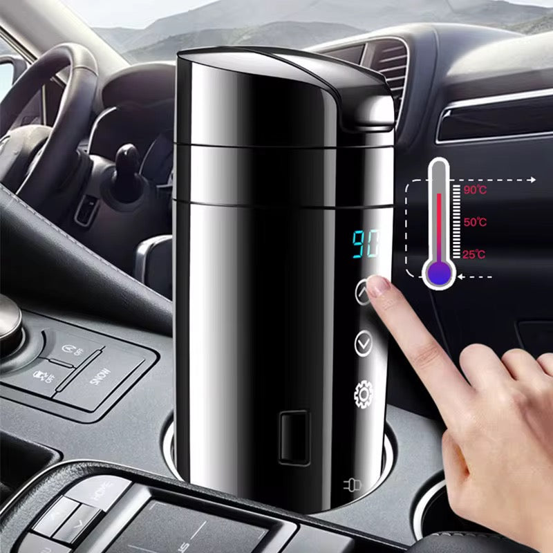 Hot Selling Smart Car Electric Heating Smart Coffee Mug-12V-24V Universal Thermo Cup Metal Water Heater Direct Drinking USB Power Supply.