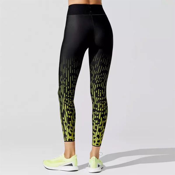 Fitness gym sports high prints breathable neon high performance yoga pants
