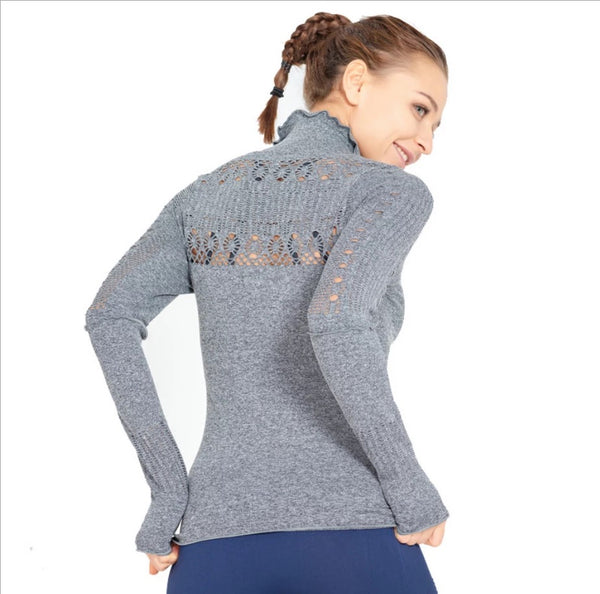 Mini Cutouts Long Sleeve Workout Jacket