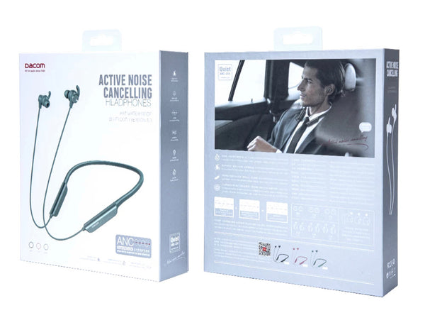 Female -ANC Bluetooth wireless active noise cancelling headphones with built in microphone.