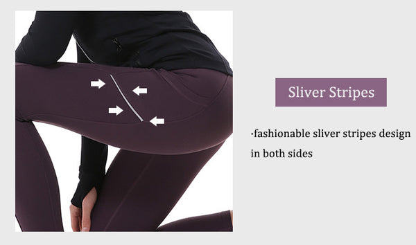 High waist private label women work out yoga pants with back Zipper design and side pockets