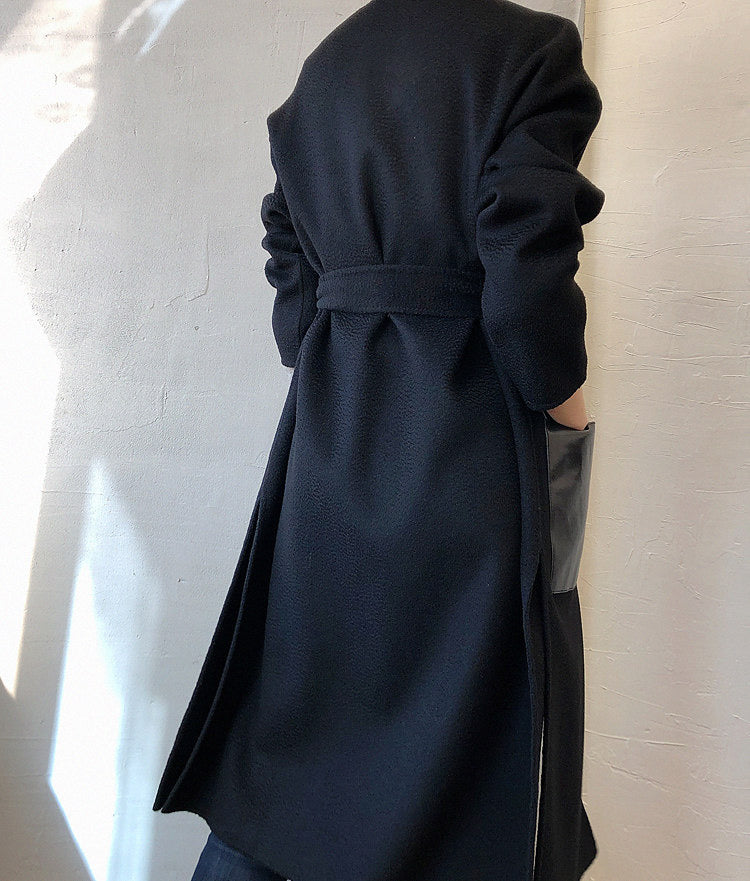 ZABRI fashion luxury women long wool cashmere coat