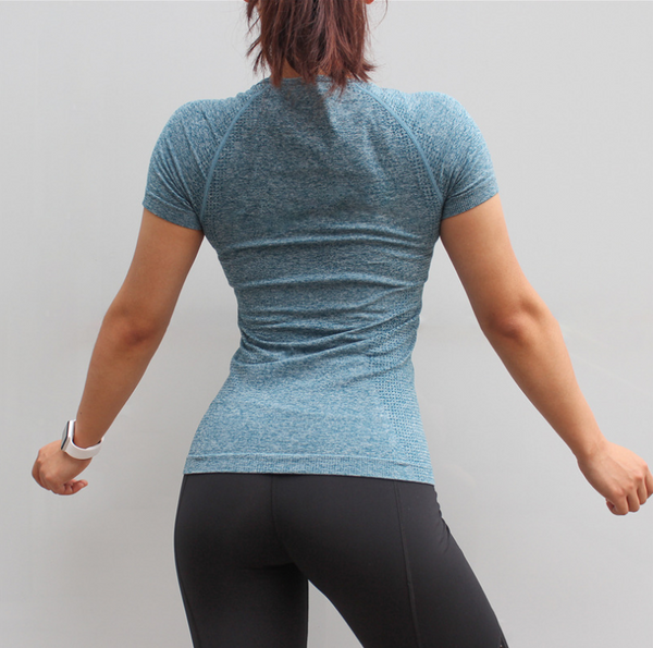 Women's Compression Gym Shirt Short Sleeve Running Athletic T-Shirt Workout Tops