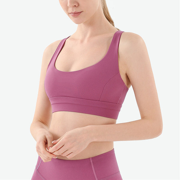 Racer back Workout Sports Bra With Hook Cross Back for yoga sports
